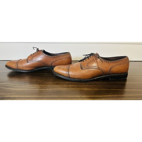 ALLEN EDMONDS Sanford Brogue Oxford Brown Cap Toe Dress Shoes Men's 12 AA - Picture 2 of 13